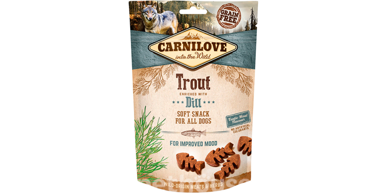 Carnilove Dog Soft Snack з фореллю та кропом для собак