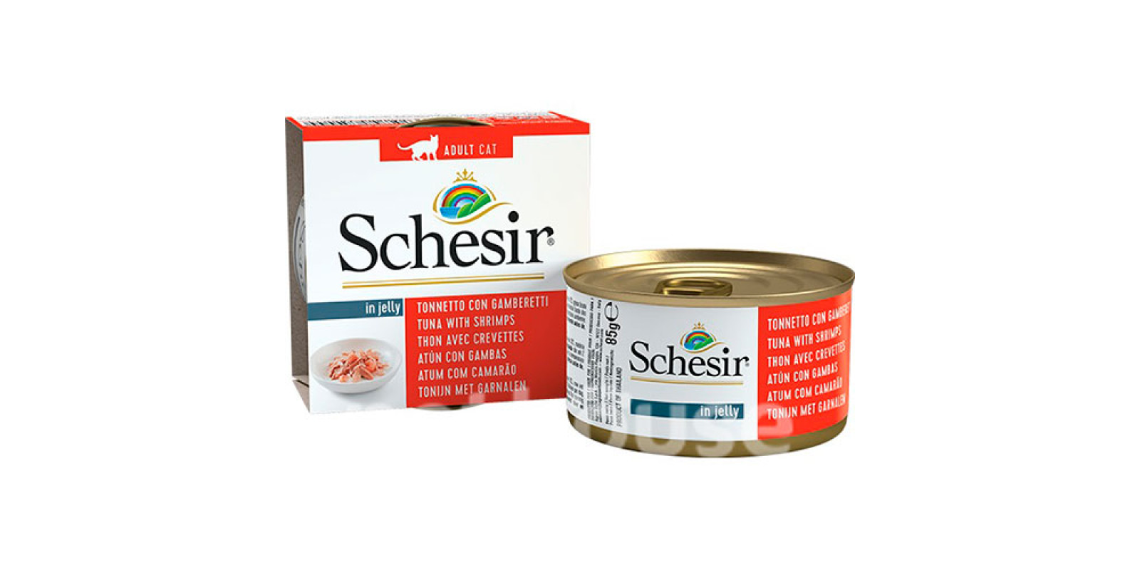 Schesir консерви для котів, тунець з креветками
