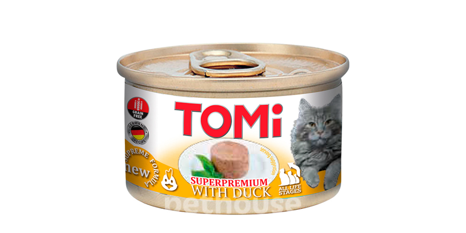 Tomi Нижній мус із качкою для котів Tomi Нижній мус із качкою для котів