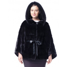Короткая шуба из норки с капюшоном 70см. Т542