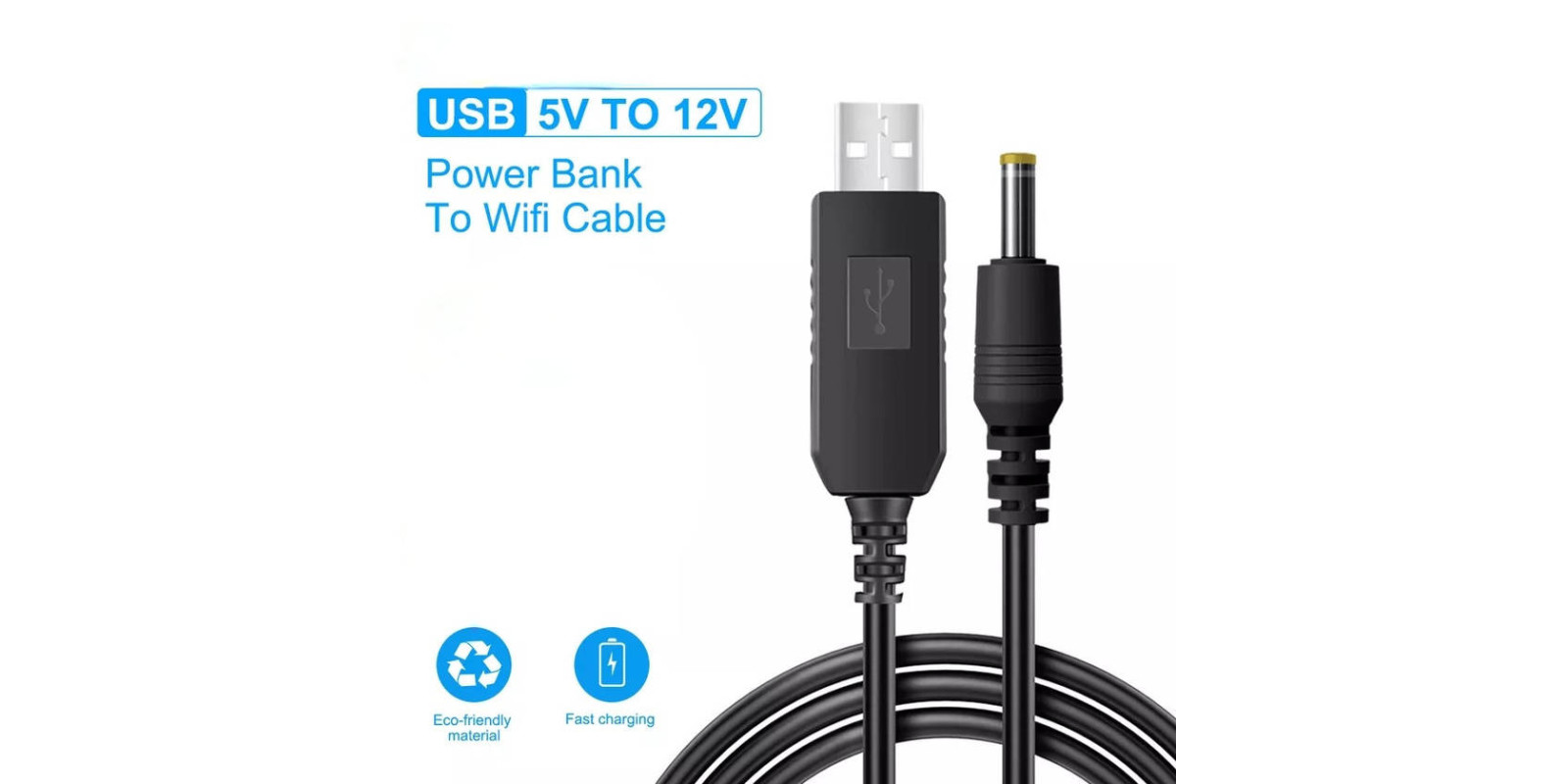 Кабель питания USB to DC 12V 5.5x2.5 для роутера модема от Powerbank