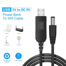 Кабель питания USB to DC 9V 5.5x2.5 для роутера модема от Powerbank