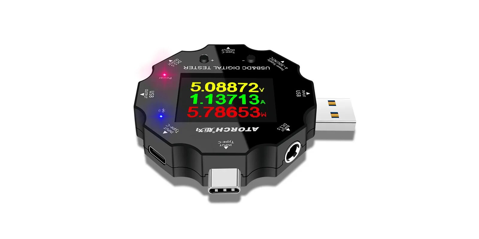 USB тестер ATORCH UD18 DC: 3,6 -32 В, 0-5,1 А