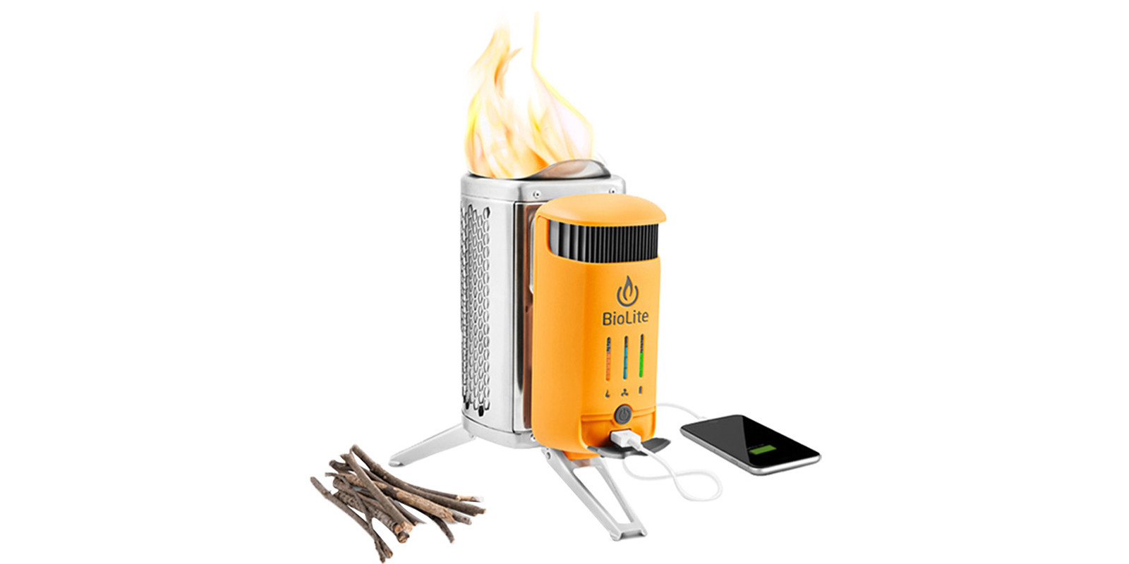 Горелка-зарядка Biolite Campstove 2+ на дровах