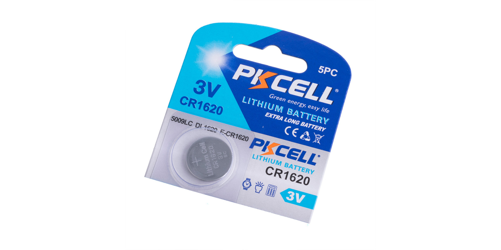 Батарейка литиевая "CR1620" 3 V - PKCELL (CR1620 3V)