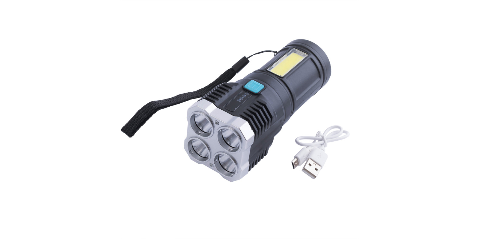Фонарик мощный 4 LED + COB Фонарик мощный 4 LED + COB