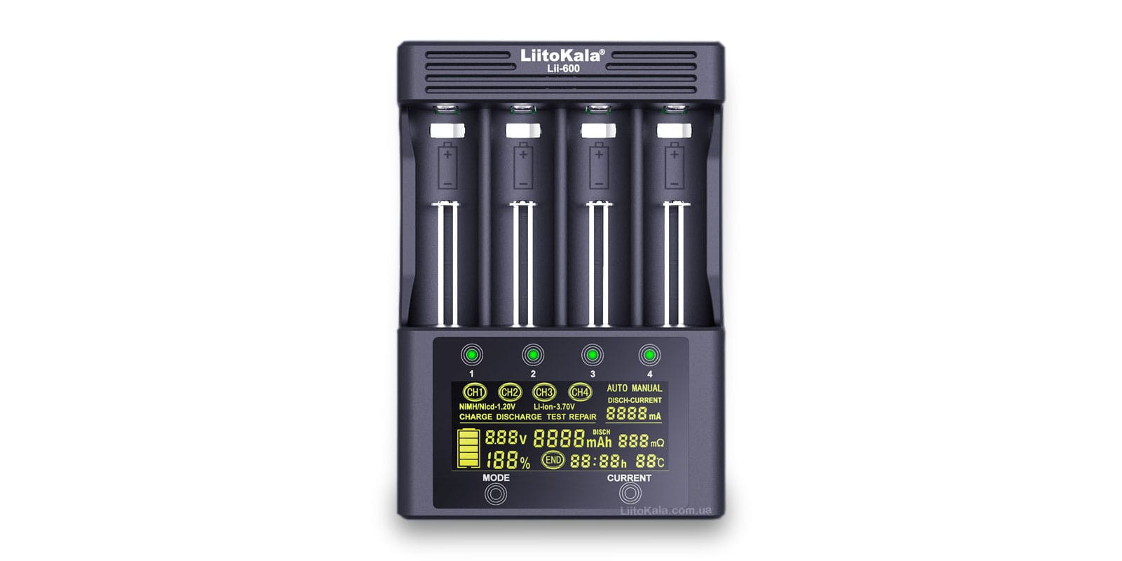 Зарядное Liitokala Lii-600 для аккумуляторов Li-ion/Ni-Mh