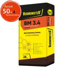Клей для плитки эластичный BudmonsteR BM 3.4, 25 кг