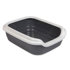 Туалет для котів Природа з бортиком Comfort 39 x 49 x 15 см (пластик, колір: сірий)