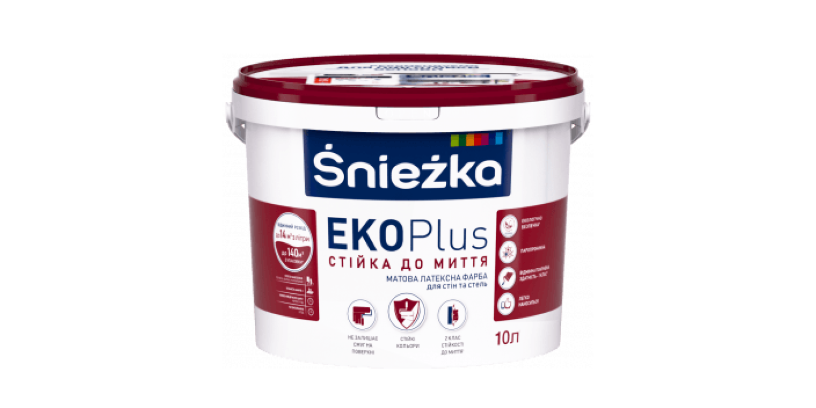 Фарба латексна для стін та стель Sniezka EKO Plus матова біла, 1.37 кг
