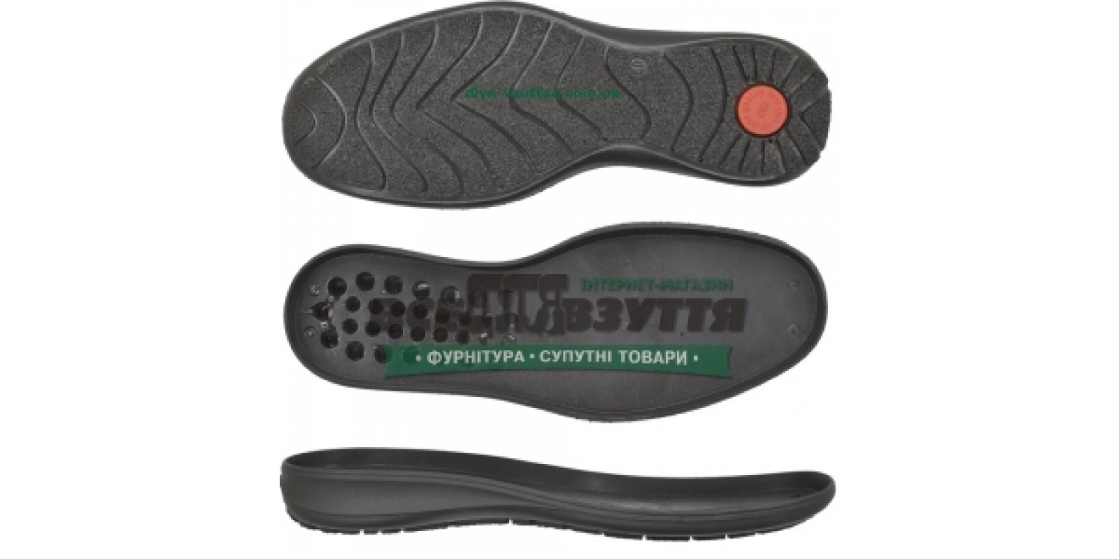 7174 PU р.39-46 цв. ЧЕРНЫЙ Подошва мужская