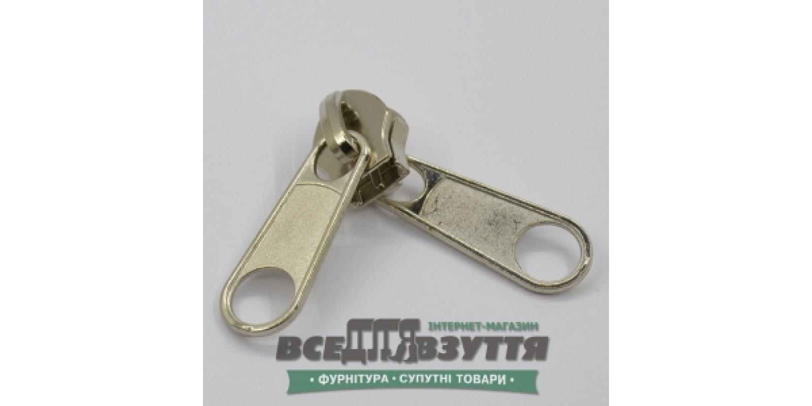 Замок-бігунок на СУМКУ 10 Подвійний (3107) Хром Замок-бігунок на СУМКУ 10 Подвійний (3107) Хром