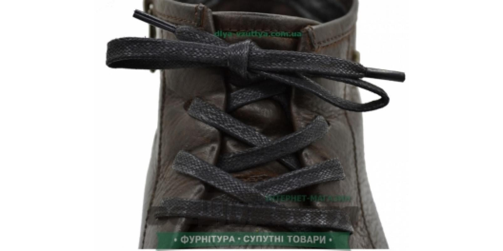 Шнурок вощений плоский 2х5 (70см) чорний