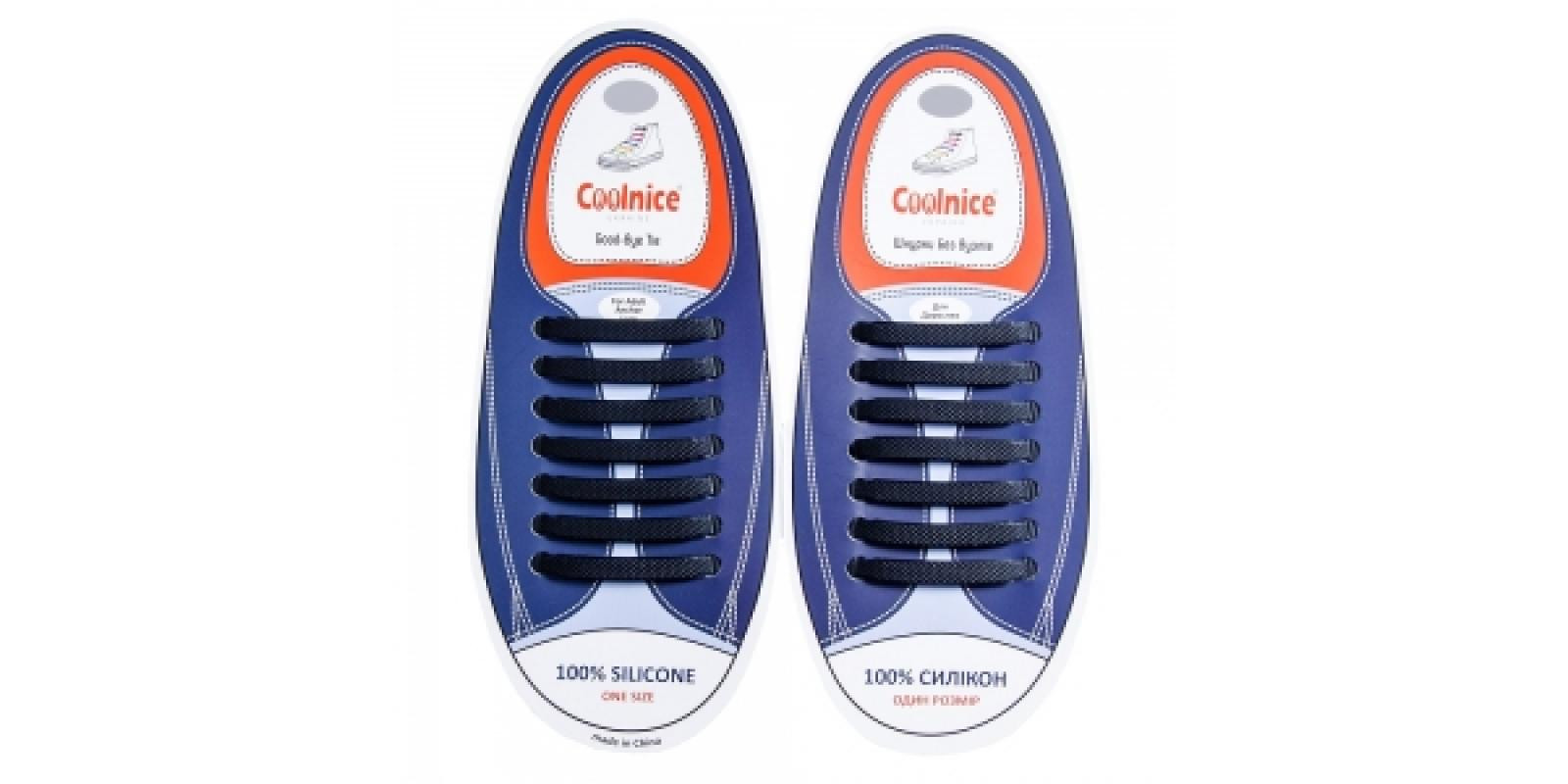 Силиконовые шнурки Coolnice 7+7 One Size цв. Черный