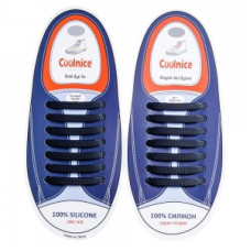 Силиконовые шнурки Coolnice 7+7 One Size цв. Черный Силиконовые шнурки Coolnice 7+7 One Size цв. Черный