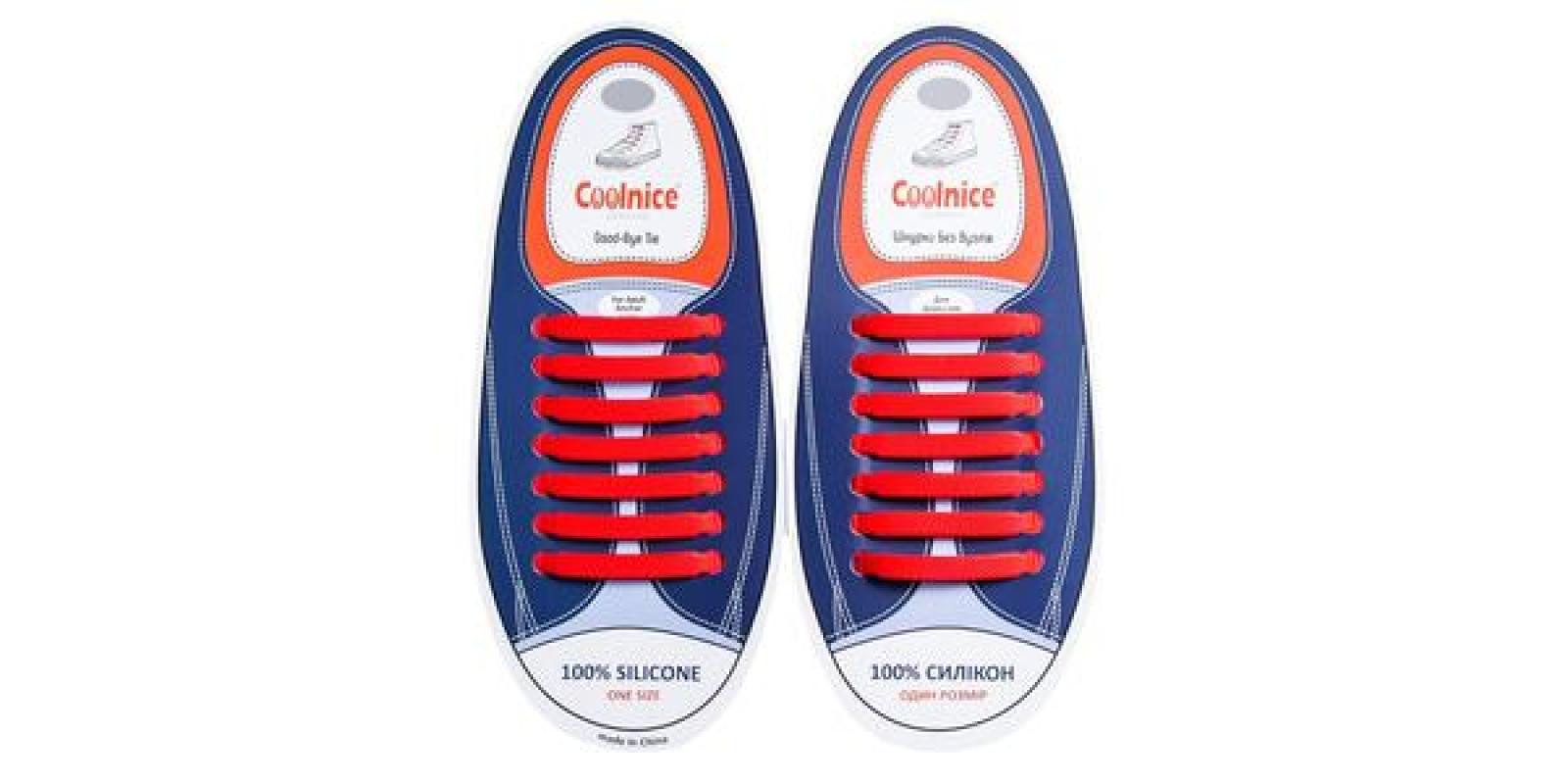 Силиконовые шнурки Coolnice 7+7 One Size цв. Красный