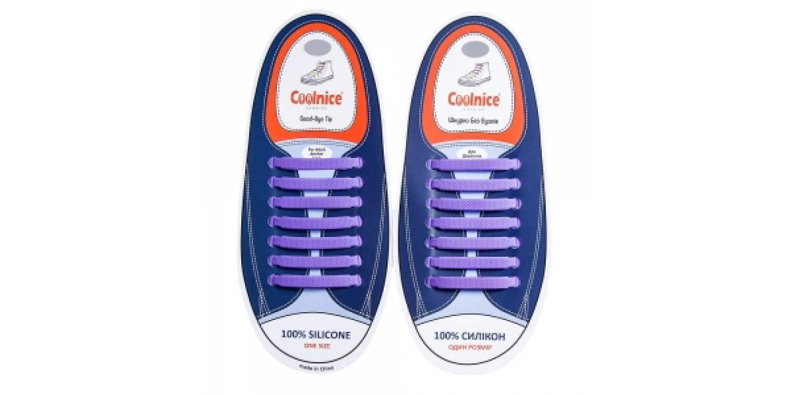 Силиконовые шнурки Coolnice 7+7 One Size цв. Фиолетовый