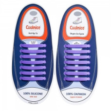 Силиконовые шнурки Coolnice 7+7 One Size цв. Фиолетовый Силиконовые шнурки Coolnice 7+7 One Size цв. Фиолетовый
