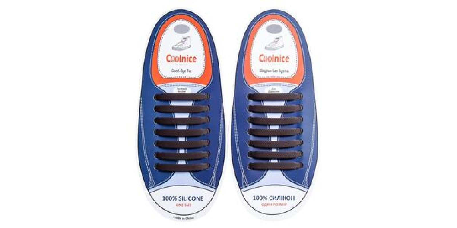Силиконовые шнурки Coolnice 7+7 One Size цв. Коричневый