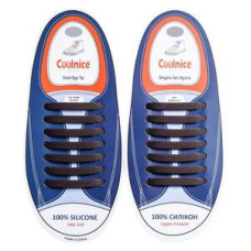 Силиконовые шнурки Coolnice 7+7 One Size цв. Коричневый Силиконовые шнурки Coolnice 7+7 One Size цв. Коричневый