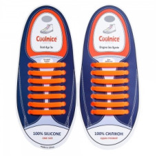 Силиконовые шнурки Coolnice 7+7 One Size цв. Оранжевый Силиконовые шнурки Coolnice 7+7 One Size цв. Оранжевый