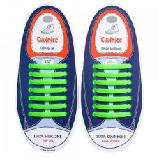 Силиконовые шнурки Coolnice 7+7 One Size цв. Салатовый Силиконовые шнурки Coolnice 7+7 One Size цв. Салатовый
