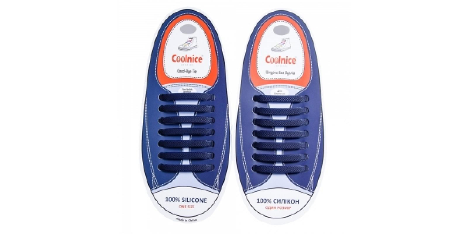 Силиконовые шнурки Coolnice 7+7 One Size цв. Темно-синий