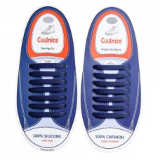 Силиконовые шнурки Coolnice 7+7 One Size цв. Темно-синий Силиконовые шнурки Coolnice 7+7 One Size цв. Темно-синий