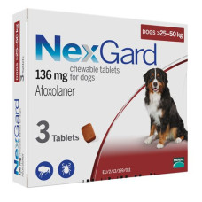 NexGard (Нексгард) Таблетки от блох и клещей для собак весом от 25 до 50 кг