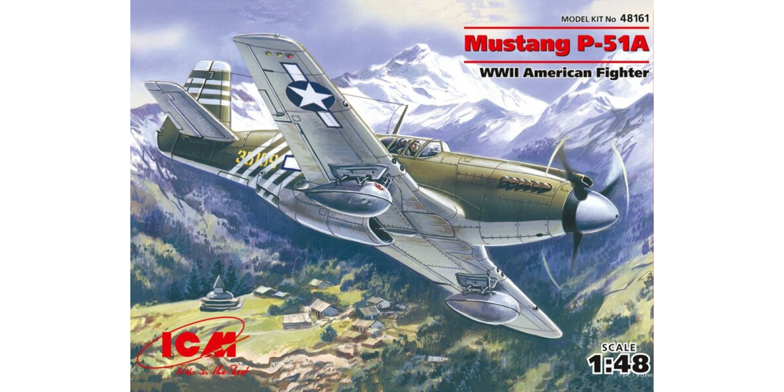 Американський літак Mustang P-51A. Збірна модель у масштабі 1/48. ICM 48161