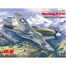 Американський літак Mustang P-51A. Збірна модель у масштабі 1/48. ICM 48161