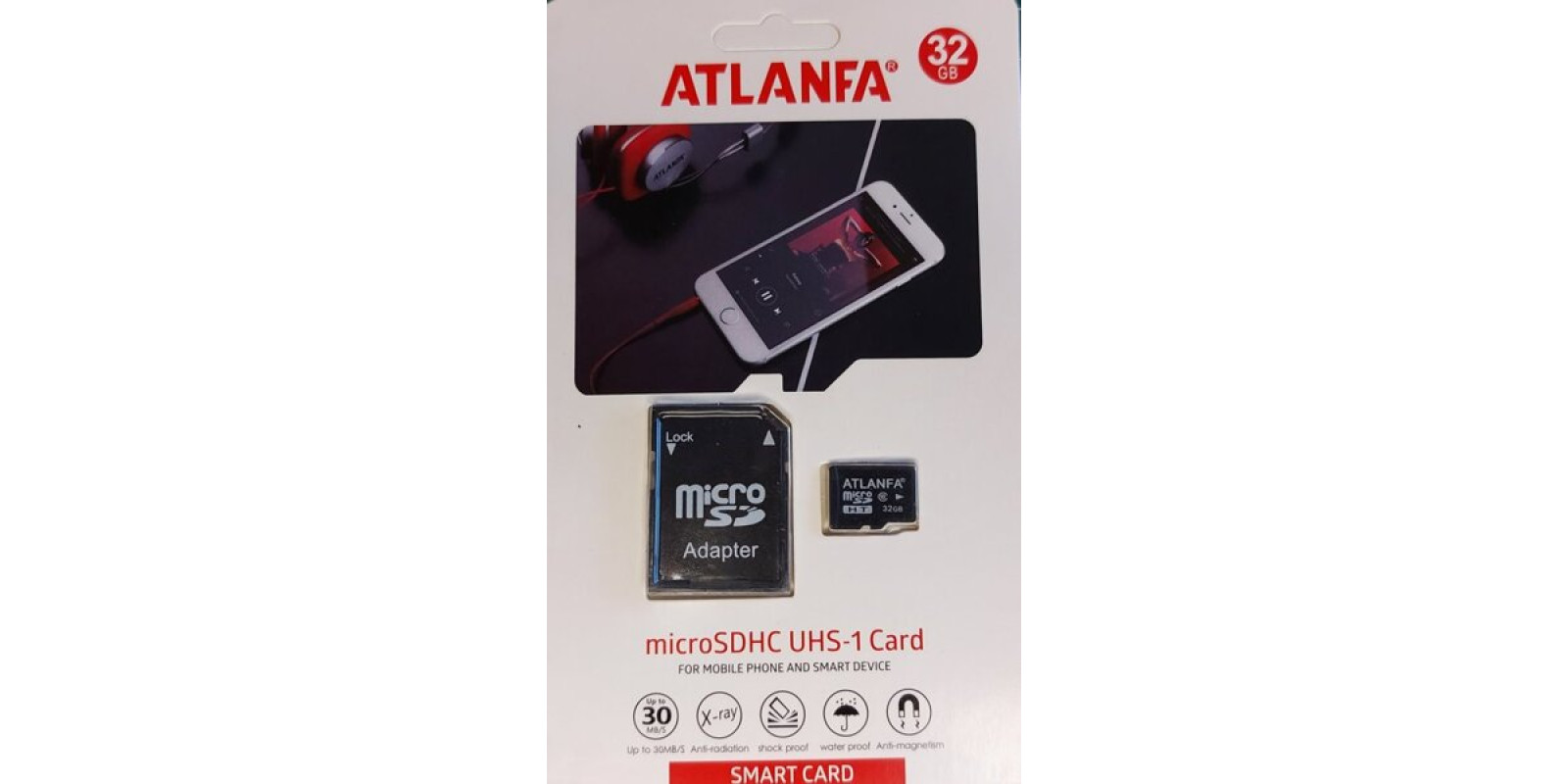 Карта пам'яті micro sd Atlanfa 32Gb із адаптером 10 class