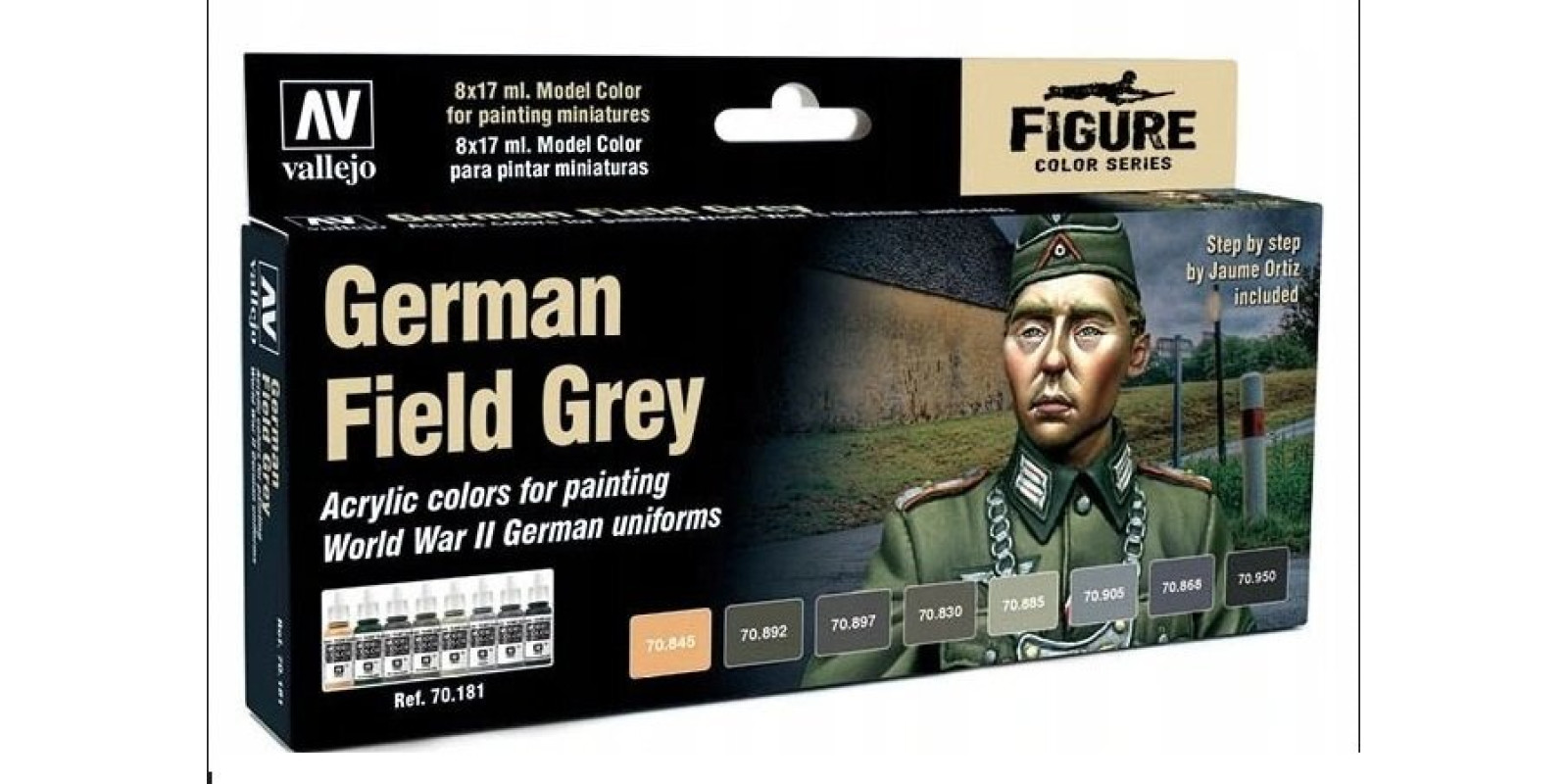 Набор красок для фигур German Field Grey. VALLEJO 70181
