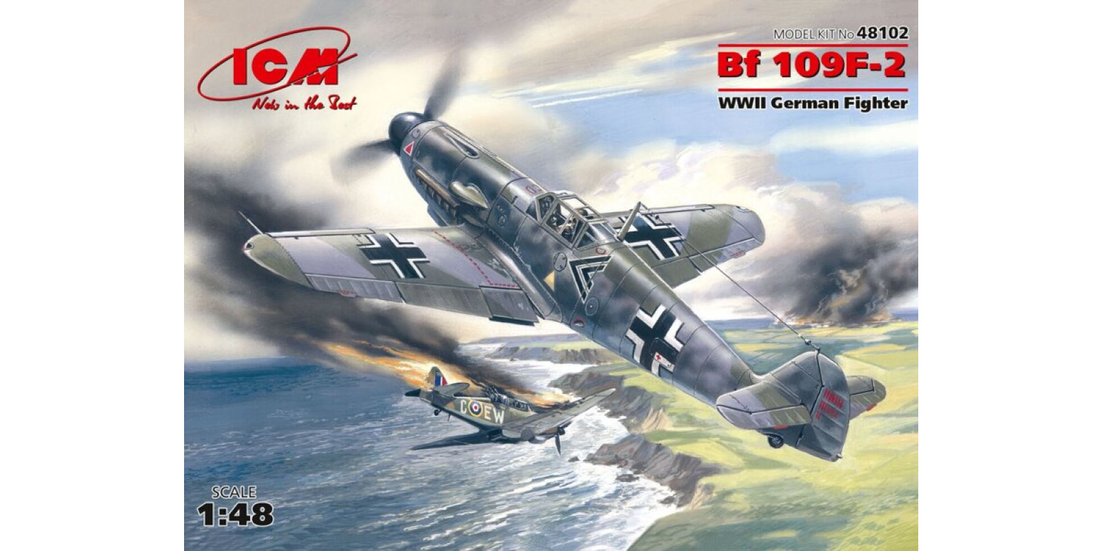 Немецкий истребитель Messerchmitt Bf-109 F2. 1/48 ICM 48102