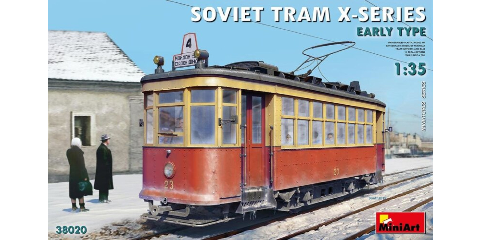 Сборная модель советского трамвая серии Х раннего типа. 1/35 MINIART 38020