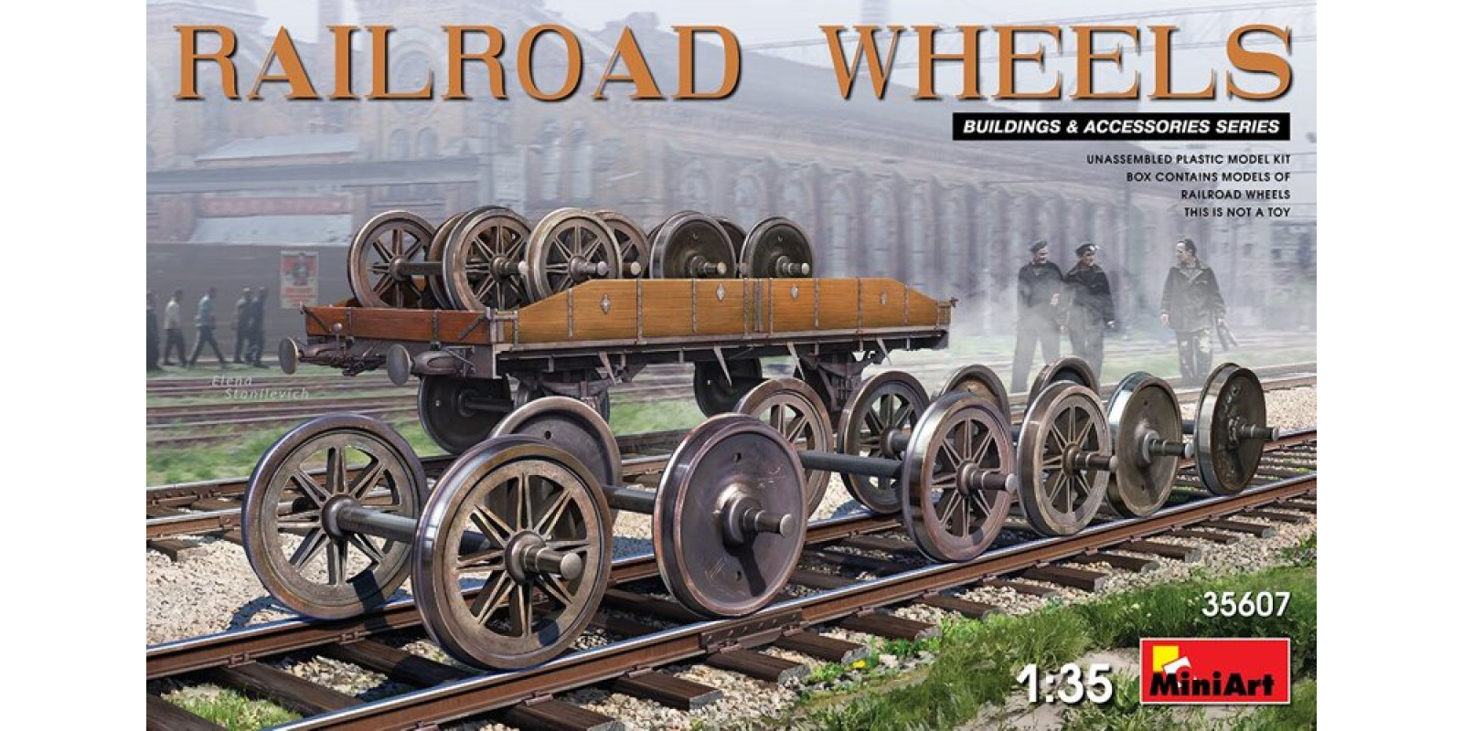 Залізничні колеса масштабу 1/35. Збірна модель. MINIART 35607
