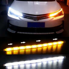 Гибкие дневные ходовые огни Crystal LED с бегущим поворотом и влагозащитой ДХО LED DRL 2шт по 50см белый/желтый Гибкие дневные ходовые огни Crystal LED с бегущим поворотом и влагозащитой ДХО LED DRL 2шт по 50см белый/желтый