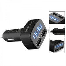 Вольтметр + USB x2 + Термометр + Амперметр автомобильный 12V-24V в прикуриватель