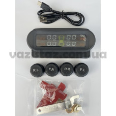 Система контроля - индикатор давления и температуры в шинах TPMS с 4 внешними датчиками, солнечная панель Система контроля - индикатор давления и температуры в шинах TPMS с 4 внешними датчиками, солнечная панель