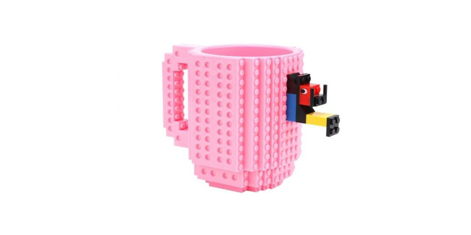 Кружка лего - чашка конструктор в стиле LEGO 350 мл розовая