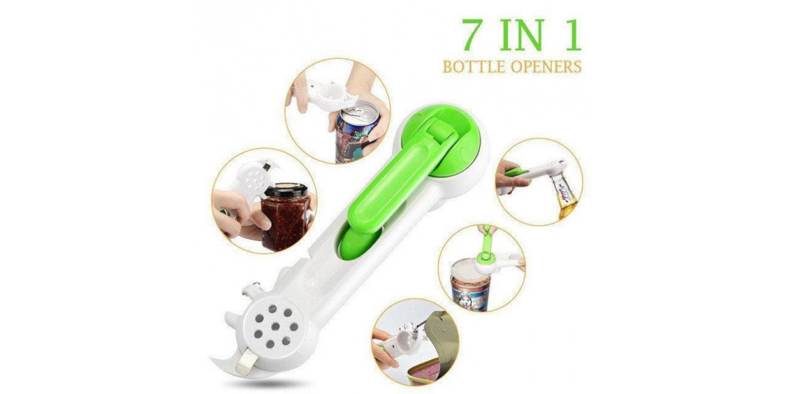 Универсальная открывалка консервный нож 7 в 1 Kitchen CanDo, для открывания любых крышек, пробок
