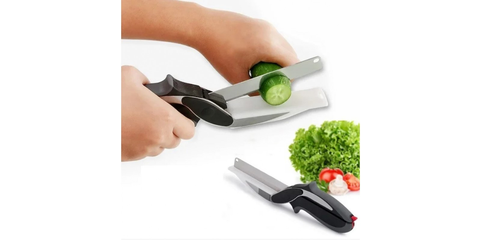 Умный кухонный нож и кухонные ножницы 2в1 Clever Cutter