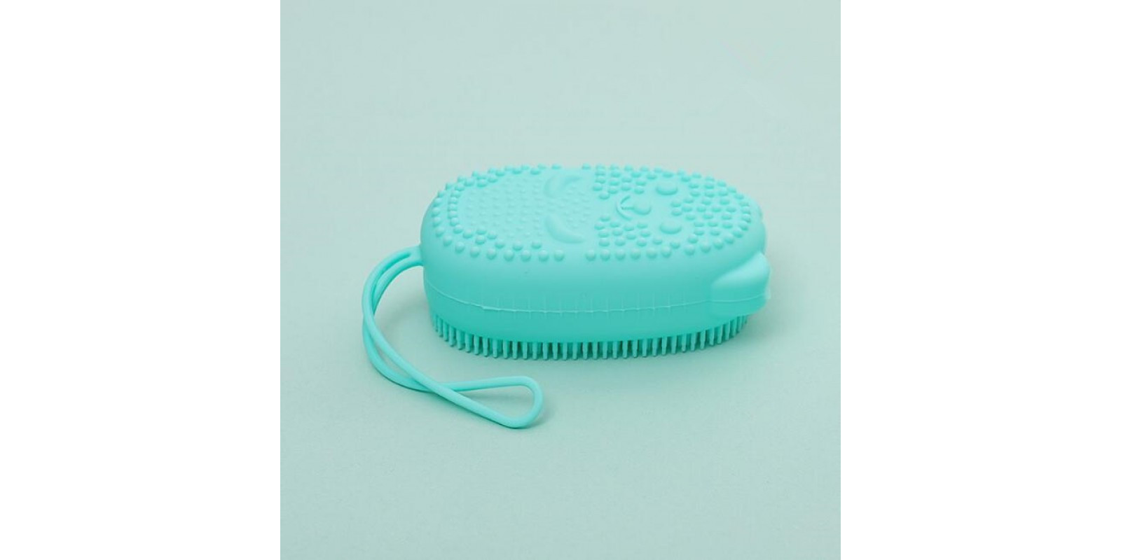 Двостороння силіконова мочалка для тіла Bath Brush із губкою зелена