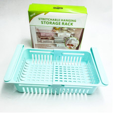 Раздвижной пластиковый контейнер для хранения продуктов в холодильнике Storage rack голубой Раздвижной пластиковый контейнер для хранения продуктов в холодильнике Storage rack голубой