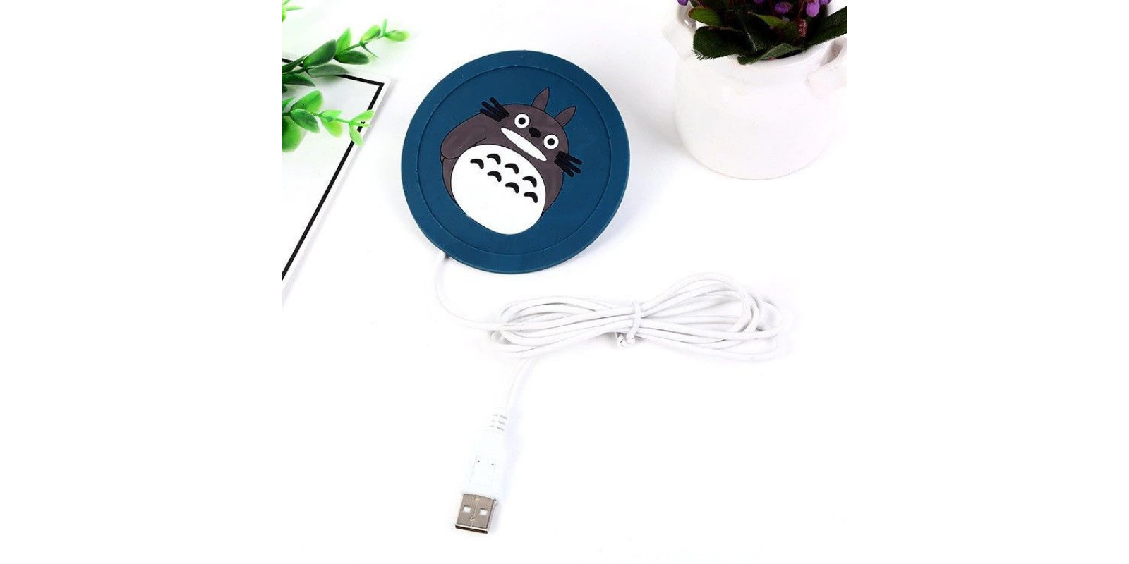 Силиконовая USB подставка для чашки с подогревом Coaster Pad (под чашку кружку) Chinchilla синяя