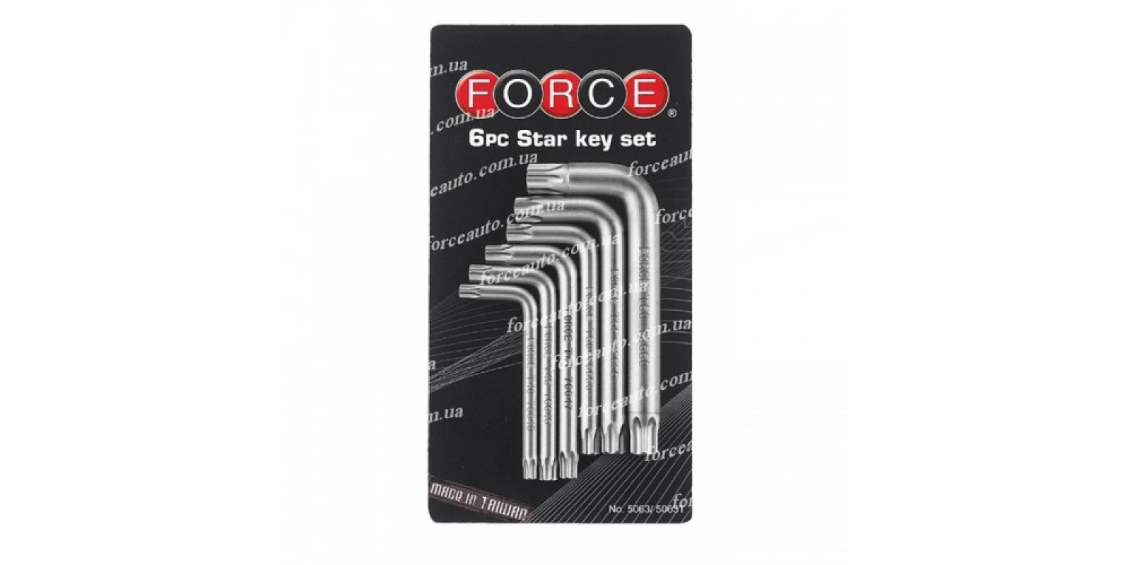 Набір кутових ключів TORX Т40-Т60 6од. FORCE 5063 F - 5063 F