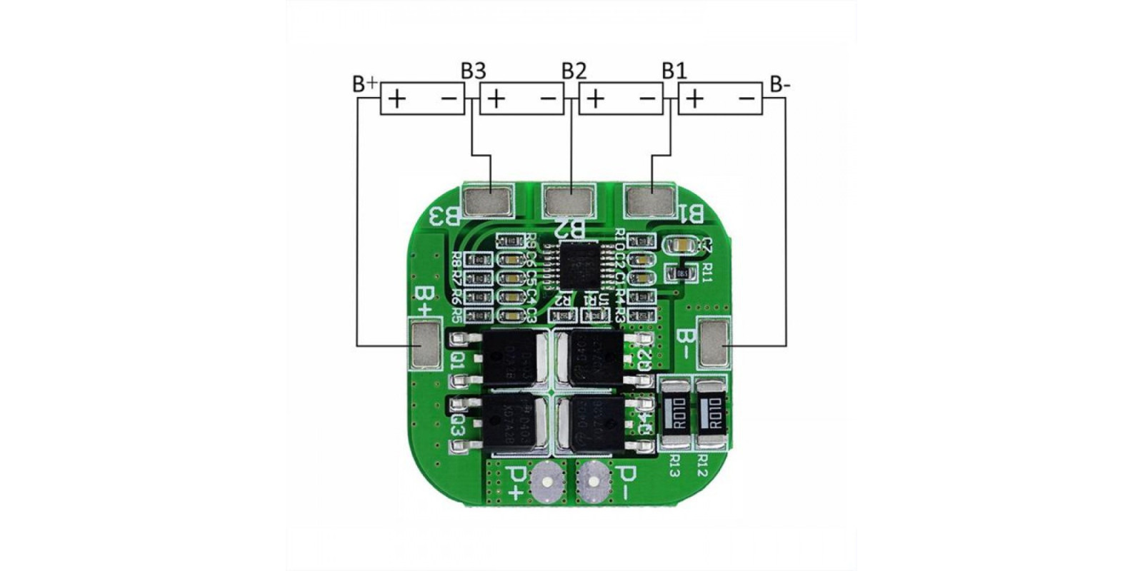 PCB (BMS) 4S 20А контроллер