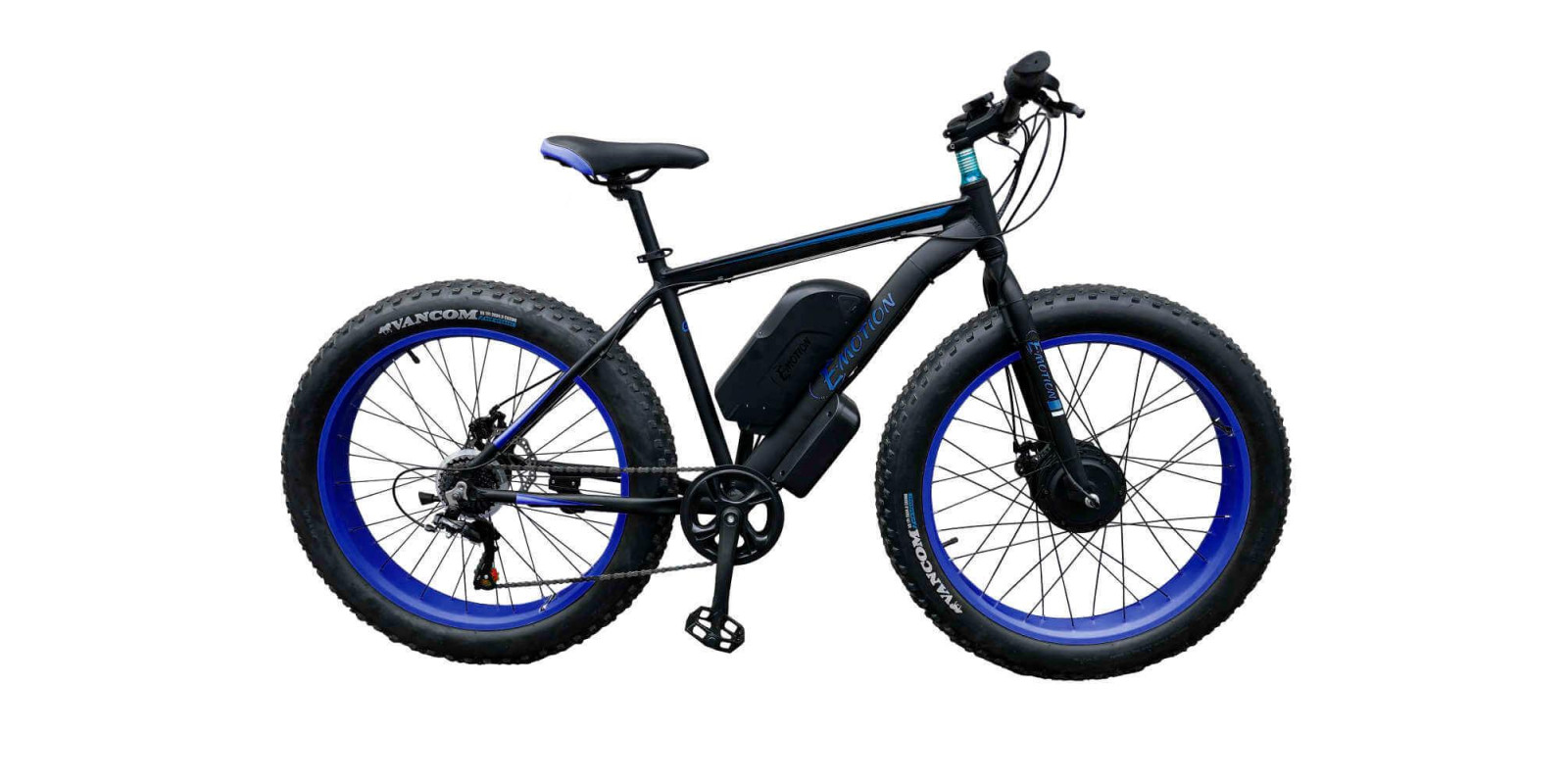 Электрофэтбайк передний привод E-MOTION FATBIKE GT 48V 21AH 750W FRONT чёрно-синий