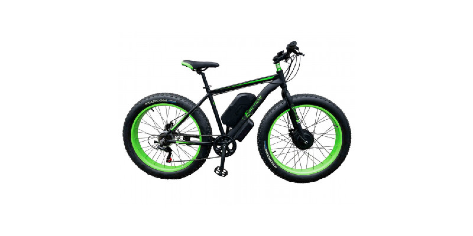 Электровелосипед передний привод E-motion Fatbike GT 48V 16Ah 750W Front чёрно-зелёный Электровелосипед передний привод E-motion Fatbike GT 48V 16Ah 750W Front чёрно-зелёный