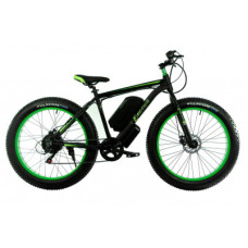  электровелосипед e-motion fatbike gt 48v 16ah 1000w c гидравлическими тормозами чёрно-зелёный 51617 1
